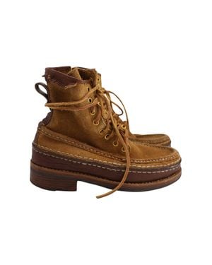 Visvim Grizzly Hi-Folk Boots - Brown