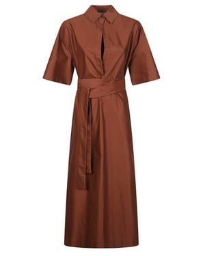 Sa Su Phi Francesca Short Sleeve Midi Dress - Brown