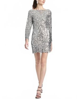 Sachin & Babi Cameron Sequin Cowl Back Mini Dress - Gray