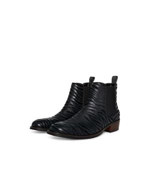 Steve Madden Hawke Hawk03M1 Boots Leather Chelsea Boots Jobb1727 - Black