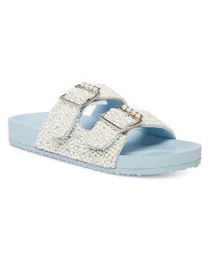 Madden Girl Teddy Slip On Flats Pool Slides - Blue