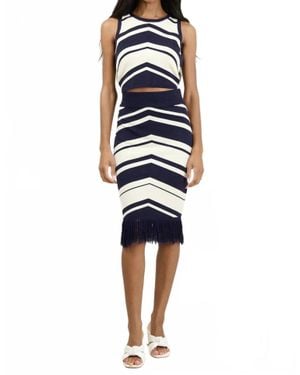 Sugarlips Lydia Striped Midi Skirt - Blue
