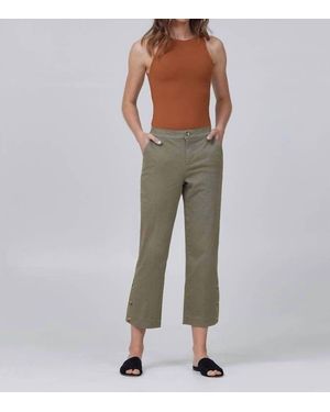 Lila Ryan Melanie Cropped Straight W/ Button Placket Trouser - Multicolor