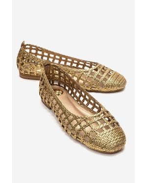 Prologue Shoes Elvaris Woven Ballet Flat - Metallic