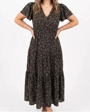 Wishlist Abstract Floral Midi Dress - Black
