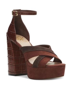 Vince Camuto Gruelie Comfort Insole Platform Block Heels - Brown