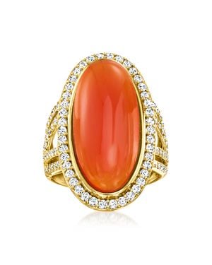 Ross-Simons Carnelian And Topaz Ring - Orange
