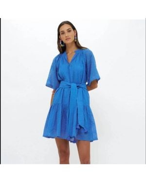 Oliphant Raglan Belted Mini Dress - Blue