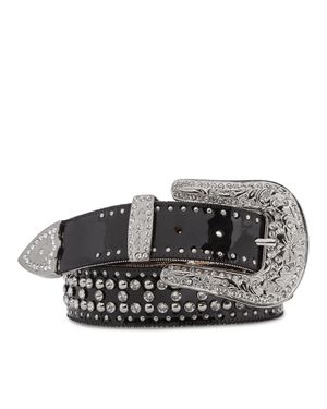 Philipp Plein Suede Belt Stones - Black