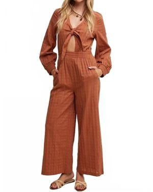 Listicle Ali Mack Tie Front Jumpsuit - Orange