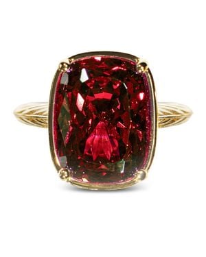 Sterling Forever Sterling Elongated Cushion Garnet Cz Cocktail Ring - Red