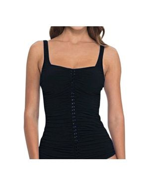 Gottex Shirred Tankini Top - Black