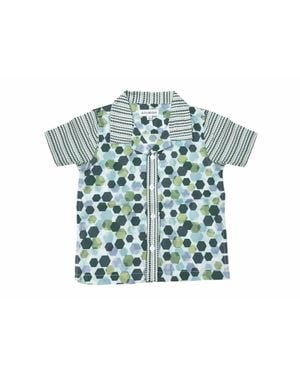 Alto Modas Kid's Shapes Camp Shirt - Green