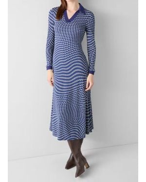LK Bennett Brigitte Jersey Swirl Print Dress - Blue