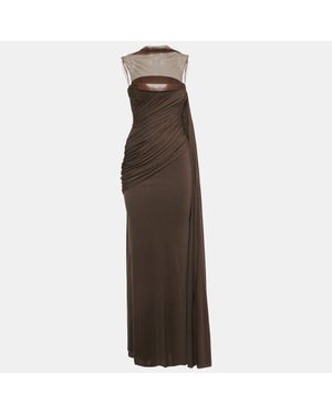 C.dam C. Dam Jersey And Tulle Metallic Cup Disa Dress - Brown