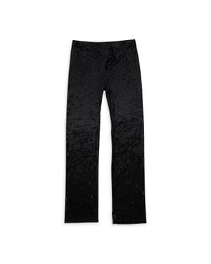 CALLIPYGIAN Crushed Velvet Straight Pants - Black