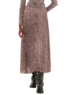 FARM Rio Pleated Maxi Skirt - Brown