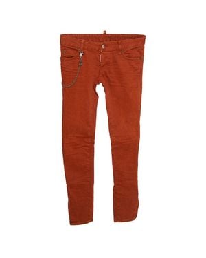 DSquared² Rust Denim Chain Detail Slim Fit Jeans - Red