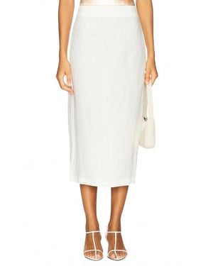 Enza Costa Linen Pencil Skirt - White