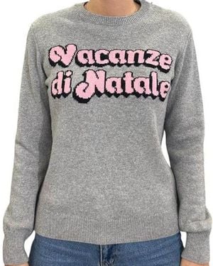 MC2 Saint Barth Heather Sweatshirt With Playful Holiday Print - Gray