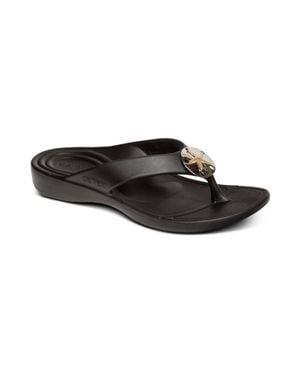 Aetrex Maui Starfish Orthotic Flips - Black