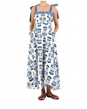 Beyond By Vera Pearl Midi Dress - Blue
