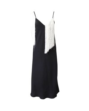 Ellery Fringe Slip Dress - Black