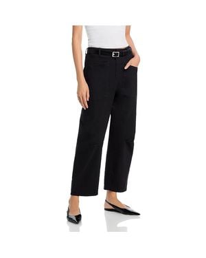 Steve Madden Cropped Barrel Leg Trouser Pants - Black
