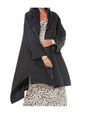 Love The Queen Modern Tunic Hoodie Top - Black