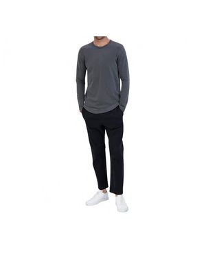 Goodlife Sun-Faded Micro Terry Long Sleeve Crew Tee - Blue