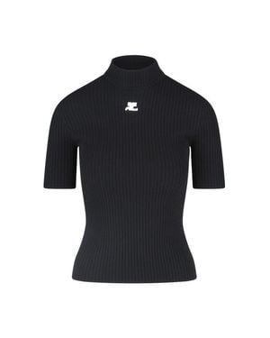 Courreges Reedition" Ribbed Top - Blue