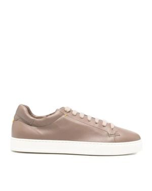 Doucal's Minimalist Rubber Sole Leather Sneakers - Pink