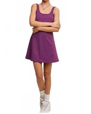 Listicle Mini Dress Romper - Purple