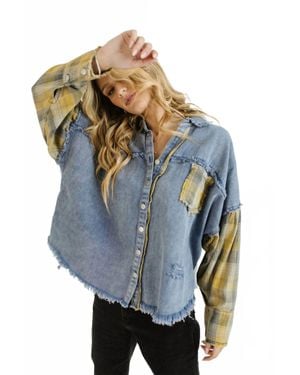 Pol Print Shacket - Blue