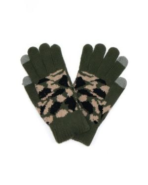 Fashnzfab Camo Knit Smart Touch Gloves - Green