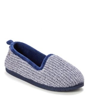 Dearfoams Rachel Marled Chenille Closed Back Slipper - Blue