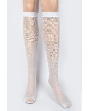 TRUEDAMES Fashion Stocking - White