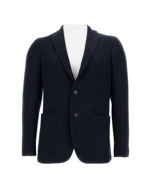 Boglioli Classic Single-Breasted Tailored Wool Jacket - Blue