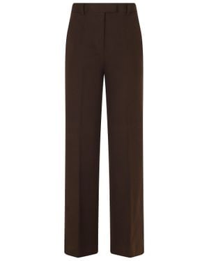 Circolo 1901 Straight Leg Fleece Pants With Smooth Finish - Brown