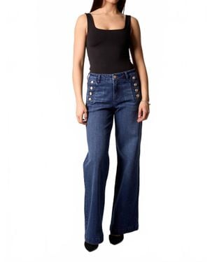 Blue Revival Sailor Mid Rise Wide Leg Jeans - Blue