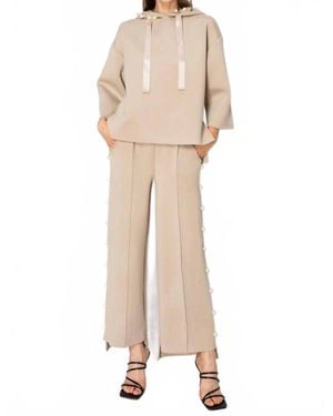 Joh Farrah French Scuba Pearl Pants - Natural