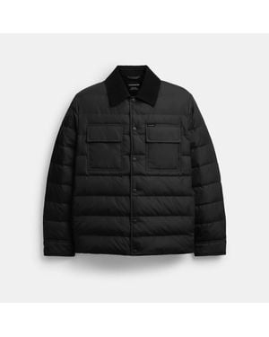 COACH Lightweight Shirt Down Jacket - Black