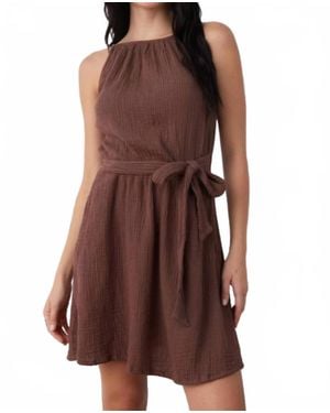 Bella Dahl Smocked Waist Mini Dress - Brown