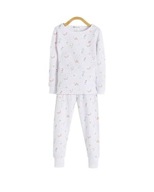 Babycottons Delphine Snug Fit Long Pajama Set - White