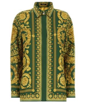 Versace Silk Baroque Shirt - Green