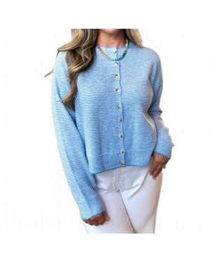 Wishlist Striped Button Up Cardigan - Blue