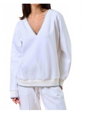 Lalavon Colette V-Neck Sweater - Blue