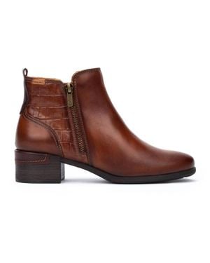Pikolinos Malaga Heeled Ankle Boots With Zip - Brown
