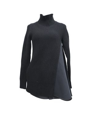 Sacai Knitted Turtleneck Mini Dress - Black
