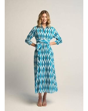 Guadalupe Luciana Ikat Dress - Blue